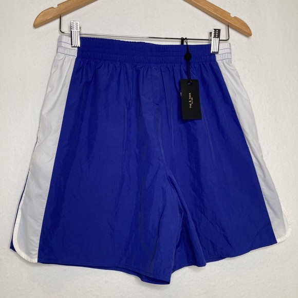 RAG & BONE Womens Penn Pull-On Shorts Blue/white Lightweight Size Small  NWT - Picture 2 of 9
